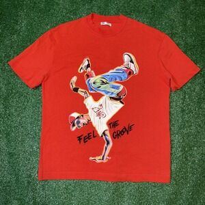Zara Red Breakdance Graphic T-Shirt Size Small Hip Hop Streetwear‎ Tee